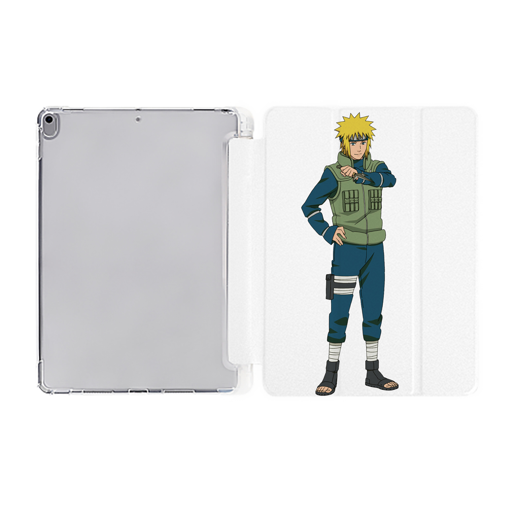 （画像用） NARUTO -ナルト- 波風 ミナト Namikaze Minato IPad ケース ペン収納付き 三つ折りスタンド PUレザー×シリコン 対応機種9.5/10.5/10.9インチ